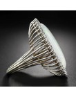 Jellystory Trendy srebro 925 biżuteria pierścień owalny kształt Opal kamień cyrkonowy pierścienie dla kobiet Wedding Party preze