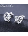 [Czarny AWN] kolczyki ślubne dla kobiet oryginalna 925 Sterling Silver biżuteria czarny spinel kamień Boucle D'oreille Brincos T