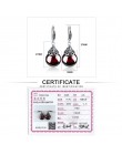 JIASHUNTAI Retro 100% 925 Sterling Silver okrągły granat spadek kolczyki dla kobiet naturalny czerwony kamień szlachetny Ruby Fi