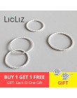 LicLiz 2020 nowy 925 Sterling Silver skręcone pleciona lina pierścienie dla kobiet mężczyzn pierścionek do noszenia warstwowego 