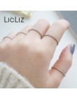 LicLiz 2020 nowy 925 Sterling Silver skręcone pleciona lina pierścienie dla kobiet mężczyzn pierścionek do noszenia warstwowego 