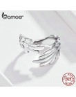 BAMOER Guardian Wings pierścień autentyczne 925 Sterling srebrny rozmiar regulowane pierścienie dla kobiet moda biżuteria SCR512