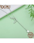 BAMOER New Arrival moda 925 srebro księżyc i gwiazda opowieści Chain Link wisiorek naszyjniki dla kobiet biżuterii SCN108