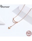 BAMOER New Arrival moda 925 srebro księżyc i gwiazda opowieści Chain Link wisiorek naszyjniki dla kobiet biżuterii SCN108