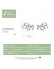 BAMOER Ear Cuff oryginalna 925 Sterling Silver Punk Tirple koło Hoop kolczyki dla kobiet klipsy do uszu Chic biżuteria BSE085