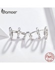 BAMOER Ear Cuff oryginalna 925 Sterling Silver Punk Tirple koło Hoop kolczyki dla kobiet klipsy do uszu Chic biżuteria BSE085