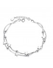 Koreański moda wielowarstwowa 925 Sterling Silver biżuteria matowe pięcioramienna gwiazda korale Box kobiet bransoletka SB13