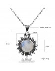 Biżuteria damska srebrny łańcuszek z ozdobnym kamieniem księżycowym w kształcie słońca damski młodzieżowy