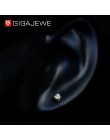 GIGAJEWE EF okrągły Cut całkowita 0.2ct diament Test przeszedł Moissanite 18K pozłacane kolczyki ze srebra próby 925 biżuteria p