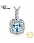 JewelryPalace naturalny niebieski Topaz wisiorek naszyjnik 925 Sterling Silver kamienie szlachetne Choker komunikat naszyjnik ko