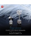 GIGAJEWE EF okrągły Cut całkowita 0.2ct diament Test przeszedł Moissanite 18K pozłacane kolczyki ze srebra próby 925 biżuteria p