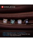 GIGAJEWE EF okrągły Cut całkowita 0.2ct diament Test przeszedł Moissanite 18K pozłacane kolczyki ze srebra próby 925 biżuteria p