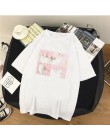 Kobieta kot kreskówkowy topy koszulki z krótkim rękawem casual Ulzzang kawaii harajuku album dropshipping vintage z krótkim ręka