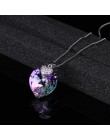 Ozdobiony kryształami z serca kształt kryształ ametystu naszyjnik Fine Jewelry naszyjnik choker na prezent dla pani Collares