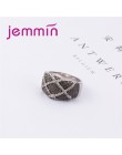 Europejski styl duże pierścienie geomeic luksusowe pełne ustawienie czarny i biały CZ 925 Sterling Silver kobiety Mens Party biż