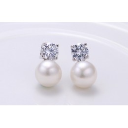 Nowe mody 925 sterling silver naturalne perły słodkowodne kolczyki elegancka biżuteria na prezent dla kobiet biały/różowy/fiolet