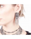 Ztech obroża moneta naszyjnik i wisiorek Vintage Crystal Maxi Choker komunikat Collier kobieta Boho wielkie modne biżuteria dams