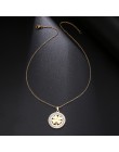 Cacana ze stali nierdzewnej kryształowe okrągłe wisiorki naszyjnik kobiety Choker biżuteria koniczyna Trendy naszyjniki łańcuch 