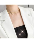 HUANZHI 2019 koreański nowy geometryczne koło podwójna warstwa Choker szeroki łańcuch naszyjniki dla kobiet dziewczyny Party pre