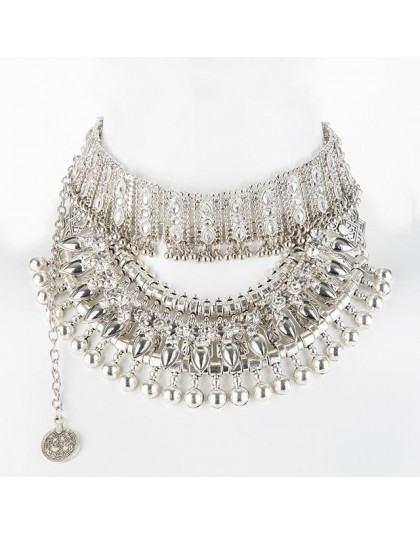 Ztech obroża moneta naszyjnik i wisiorek Vintage Crystal Maxi Choker komunikat Collier kobieta Boho wielkie modne biżuteria dams