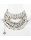 Ztech obroża moneta naszyjnik i wisiorek Vintage Crystal Maxi Choker komunikat Collier kobieta Boho wielkie modne biżuteria dams
