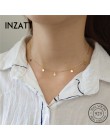 INZATT prawdziwe 925 srebro minimalistyczny geometryczny jasny dysk Choker naszyjnik dla kobiet moda biżuteria boho Bohemia prez