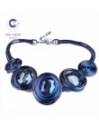 HanCheng New Fashion skórzana linka utworzono kryształowy drut Choker naszyjnik kobiety naszyjniki Handmade komunikat biżuteria 