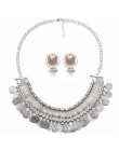 Ztech obroża moneta naszyjnik i wisiorek Vintage Crystal Maxi Choker komunikat Collier kobieta Boho wielkie modne biżuteria dams