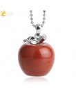 CSJA zawieszenie jabłko naturalny kamień wisiorek wisiorki z kryształami kwarcowy koralik naszyjniki biżuteria dla kobiet kobiet