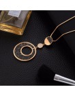 2019 stary naszyjnik dla kobiety geometryczne duże koło czarny kryształ wisiorek długi naszyjnik łańcuch węża biżuteria akcesori