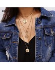 Ingesight. Z Boho 5 wielowarstwowe długi regulowany łańcuszek 4 wisiorek Choker naszyjnik moda moneta Rune królowa biżuteria kob