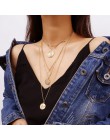 Ingesight. Z Boho 5 wielowarstwowe długi regulowany łańcuszek 4 wisiorek Choker naszyjnik moda moneta Rune królowa biżuteria kob