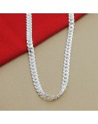 Cena hurtowa 6MM pełna boki naszyjnik dla kobiet mężczyzn 925 Sterling Silver biżuteria wąż Chain naszyjniki