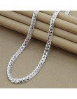 Cena hurtowa 6MM pełna boki naszyjnik dla kobiet mężczyzn 925 Sterling Silver biżuteria wąż Chain naszyjniki
