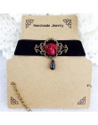 YiYaoFa elegancka róża Choker naszyjnik dla kobiet akcesoria gotycka strona biżuteria w stylu Vintage komunikat naszyjnik i wisi