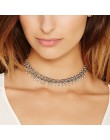 Retro Boho plaża Choker naszyjnik w stylu Vintage łańcuch ze stopu Maxi Chockers naszyjnik dla kobiet oświadczenie biżuteria YWX