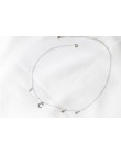 Anenjery 925 Sterling Silver naszyjnik Micro cyrkon księżyc wisiorek w kształcie gwiazdy krótki naszyjnik na obojczyk dla kobiet