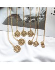 MEIBEADS w stylu Vintage rzeźbione złota moneta Roman naszyjnik dla kobiet czeski wisiorek naszyjniki Boho biżuteria Choker komu