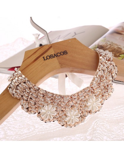 Darmowa wysyłka 70cm nowe mody popularne z imitacją kołnierzyka choker naszyjnik cekinami koraliki kobiety oświadczenie naszyjni