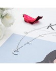 Anenjery 925 Sterling Silver naszyjnik Micro cyrkon księżyc wisiorek w kształcie gwiazdy krótki naszyjnik na obojczyk dla kobiet