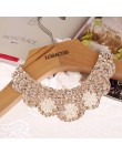 Darmowa wysyłka 70cm nowe mody popularne z imitacją kołnierzyka choker naszyjnik cekinami koraliki kobiety oświadczenie naszyjni