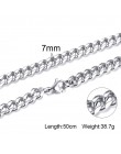 Kubański LINK CHOKER naszyjnik ze stali nierdzewnej dla mężczyzn biżuteria od 3 do 7 MM
