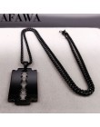 2019 moda ostrze ze stali nierdzewnej naszyjniki mężczyźni biżuteria czarny kolor Gothic naszyjniki biżuteria collier homme N423