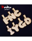 A-Z nazwa własna Bubble Letters naszyjniki i łańcuszek z wisiorem dla mężczyzn kobiety złoty kolor Cubic cyrkon Hip Hop biżuteri