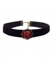 YiYaoFa elegancka róża Choker naszyjnik dla kobiet akcesoria gotycka strona biżuteria w stylu Vintage komunikat naszyjnik i wisi
