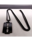 2019 moda ostrze ze stali nierdzewnej naszyjniki mężczyźni biżuteria czarny kolor Gothic naszyjniki biżuteria collier homme N423