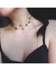 Wielowarstwowe miedziane wisiorek gwiazdy Choker naszyjnik biżuteria moda regulowany kołnierz ortopedyczny dla kobiet oświadczen