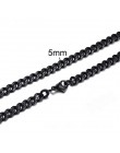 Kubański LINK CHOKER naszyjnik ze stali nierdzewnej dla mężczyzn biżuteria od 3 do 7 MM