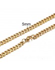 Kubański LINK CHOKER naszyjnik ze stali nierdzewnej dla mężczyzn biżuteria od 3 do 7 MM