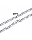 Kubański LINK CHOKER naszyjnik ze stali nierdzewnej dla mężczyzn biżuteria od 3 do 7 MM